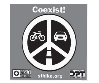 Road Users Coexist Sticker (Source: San Francisco Bicycle Coalition)
